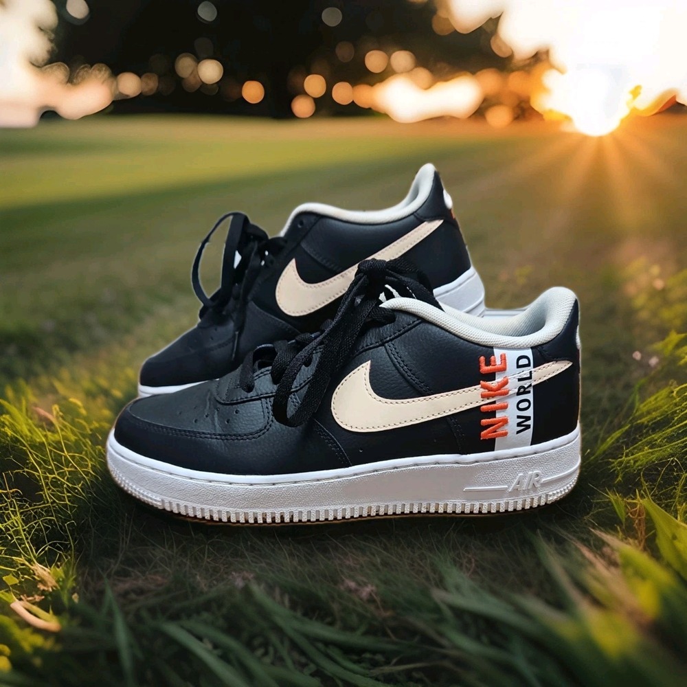 Nike Air Force 1 LV8 1 GS Worldwide Black CN8536-001 Sneakers Size 7Y Womens 8.5
